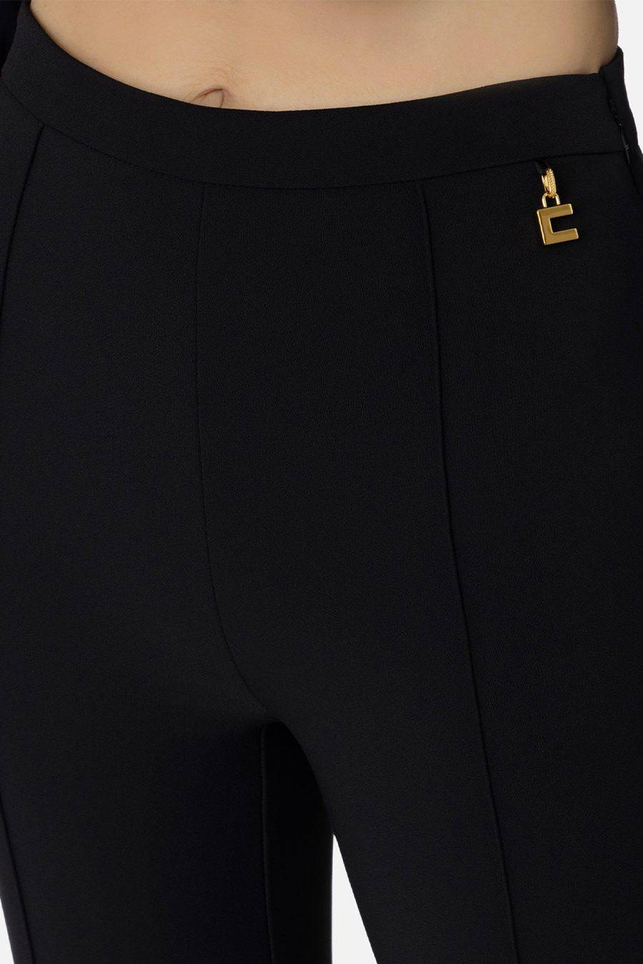 ELISABETTA FRANCHI  Pantaloni Neri Donna Elisabetta Franchi - Mix di Poliestere In vendita