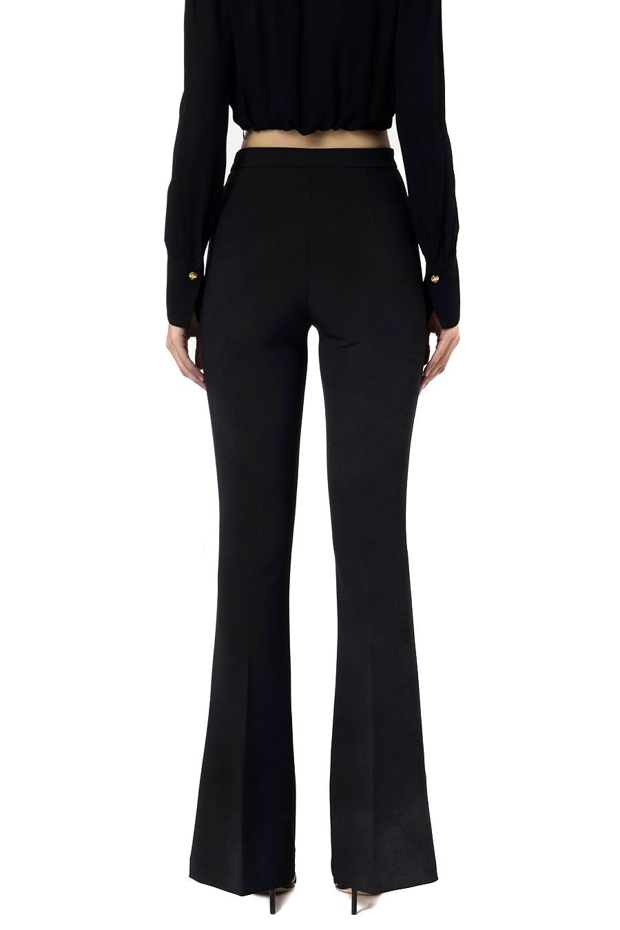 ELISABETTA FRANCHI  Pantaloni Neri Donna Elisabetta Franchi - Mix di Poliestere In vendita