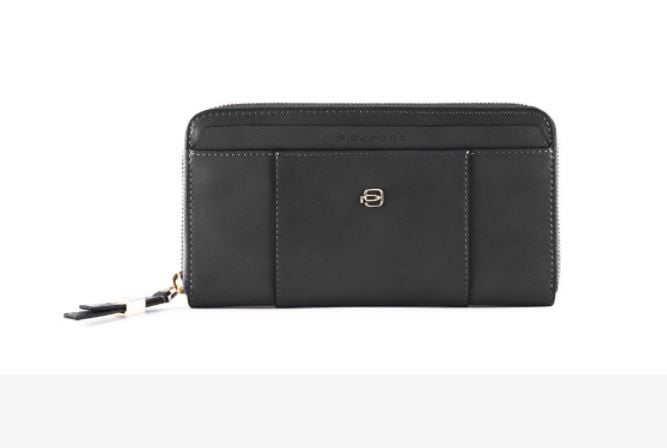 PIQUADRO Portafoglio Donna in Pelle Nero PIQUADRO - Accessorio Elegante