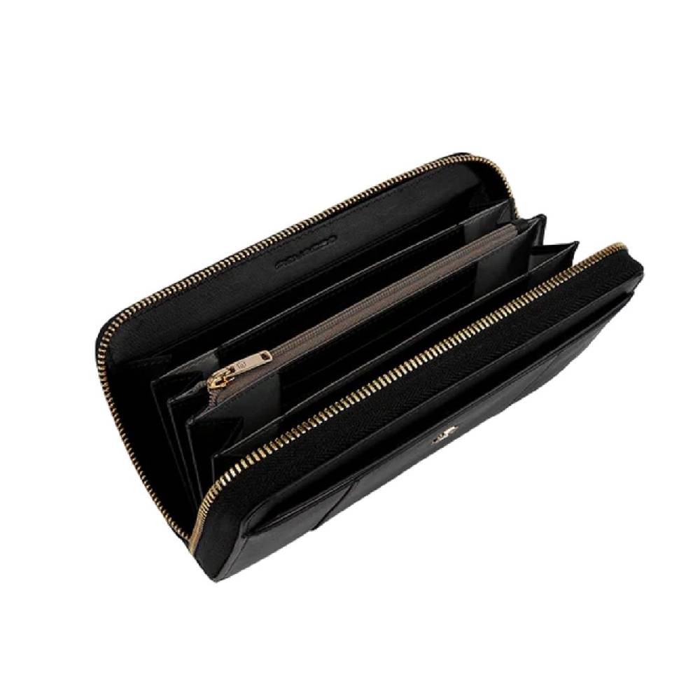 PIQUADRO  Portafoglio Donna in Pelle Nero PIQUADRO - Accessorio Elegante Sconti questo mese