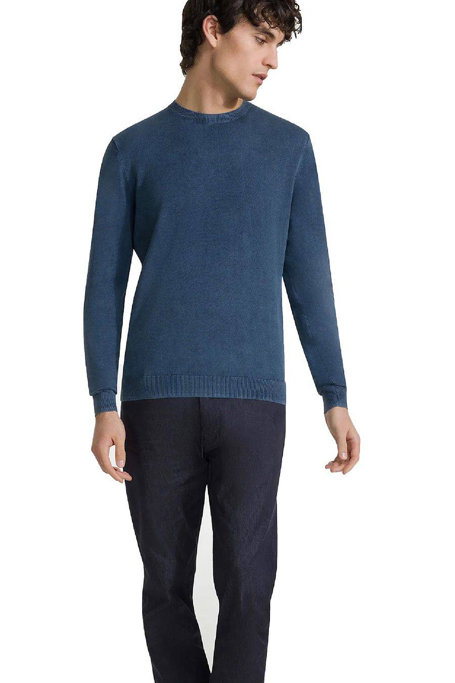 RRD - ROBERTO RICCI DESIGNS  Maglione in Cotone Blu Reale RRD Uomo Italia
