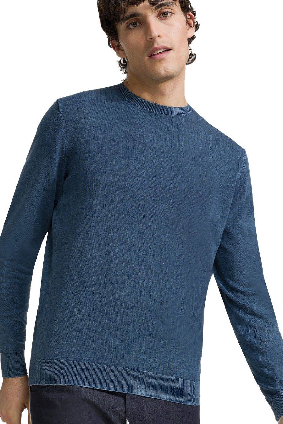 RRD - ROBERTO RICCI DESIGNS  Maglione in Cotone Blu Reale RRD Uomo Italia