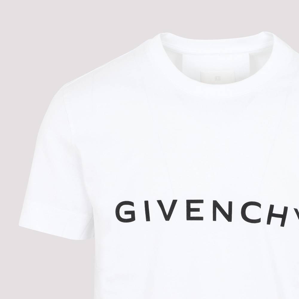 GIVENCHY  T-shirt in Cotone Bianco con Logo Givenchy - Uomo Qualità