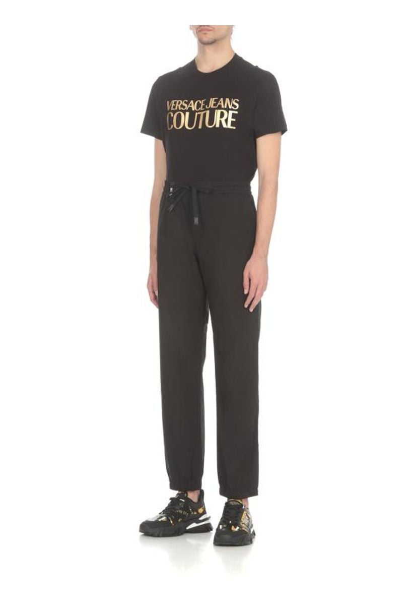 VERSACE JEANS COUTURE  Pantaloni Uomo Versace Jeans Couture in Cotone Nero Sottocosto