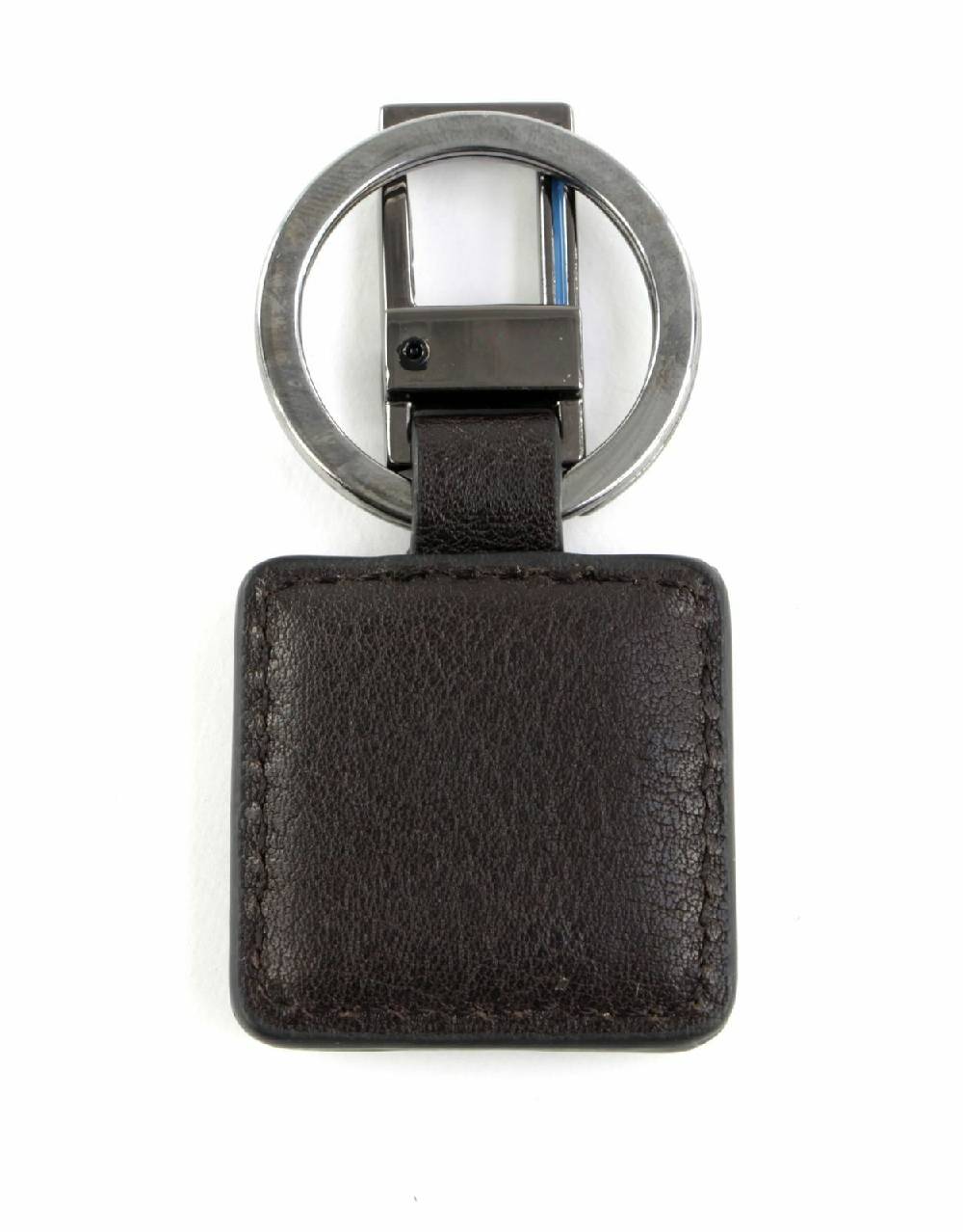 PIQUADRO  Portachiavi in Pelle Nera PIQUADRO - Accessorio Uomo con Moschettone Sconto
