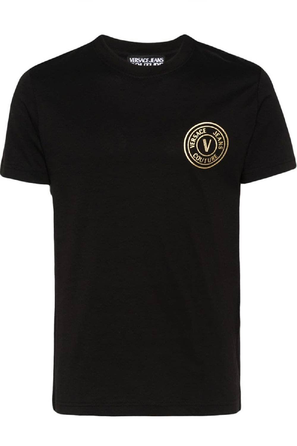 VERSACE JEANS COUTURE T-Shirt in Cotone Nero Versace Jeans Couture Uomo