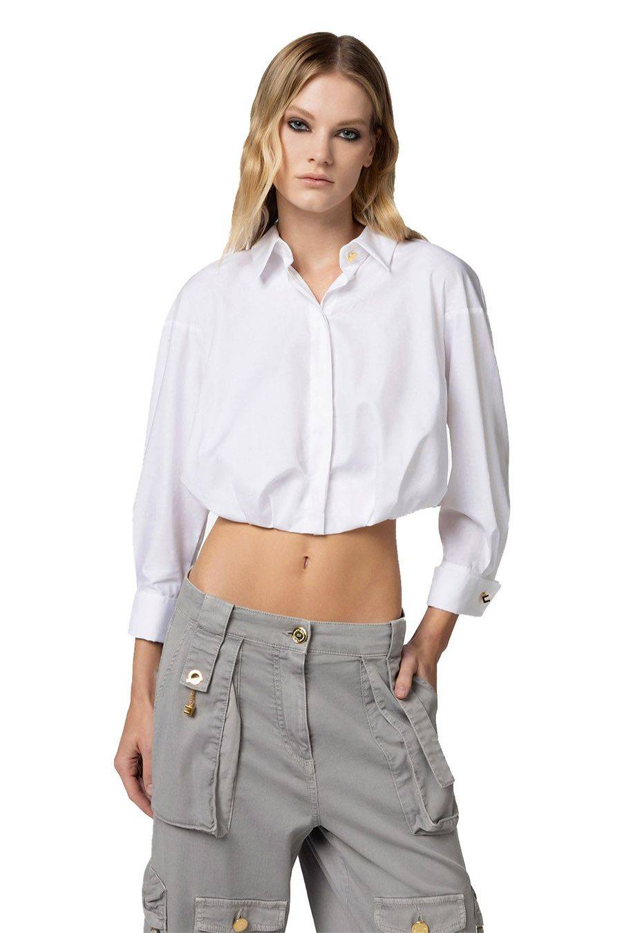 ELISABETTA FRANCHI  Camicia Bianca in Cotone di Elisabetta Franchi per Donna Online