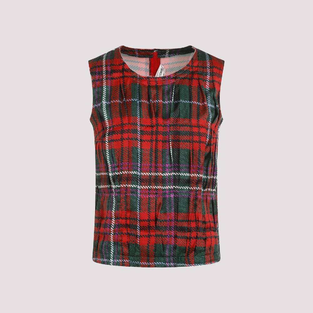 COMME DES GARÇONS  Top Senza Maniche Pieghe Tartan Comme Des Garçons Sconto di tempo limitato