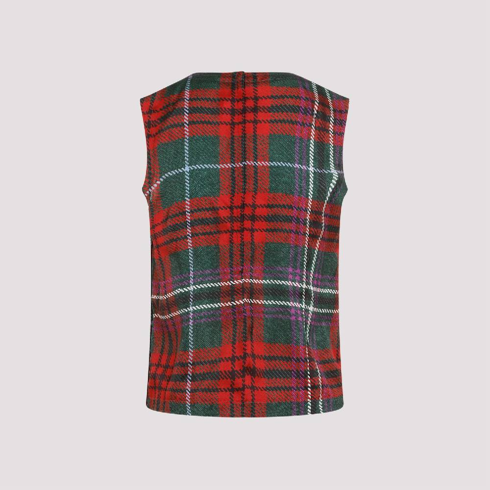 COMME DES GARÇONS  Top Senza Maniche Pieghe Tartan Comme Des Garçons Sconto di tempo limitato