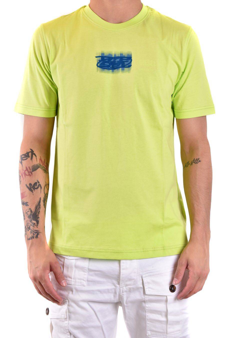 DIESEL  T-Shirt di Cotone Gialla Uomo Diesel A12271 0GRAI5KB Fornitura limitata