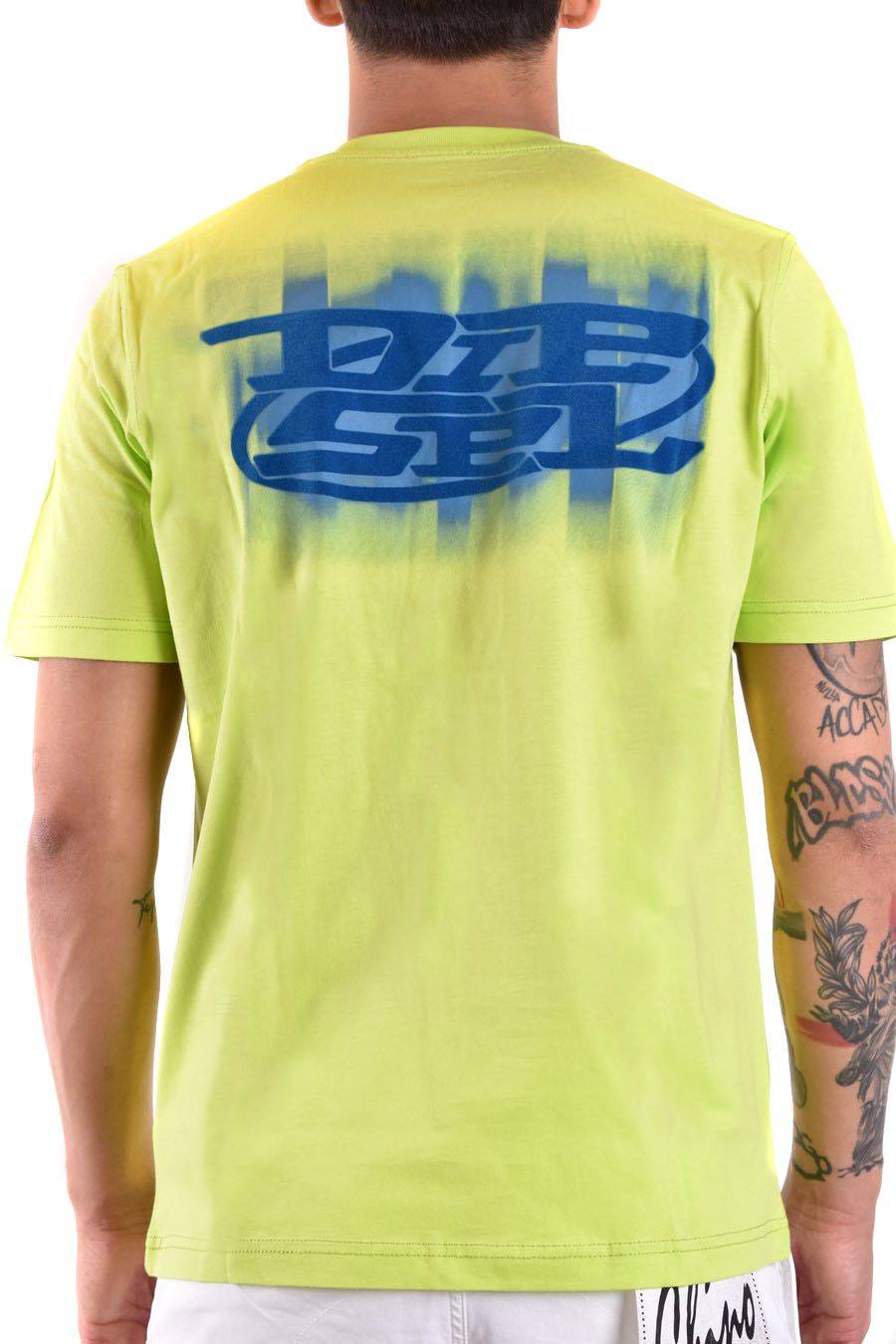 DIESEL  T-Shirt di Cotone Gialla Uomo Diesel A12271 0GRAI5KB Fornitura limitata
