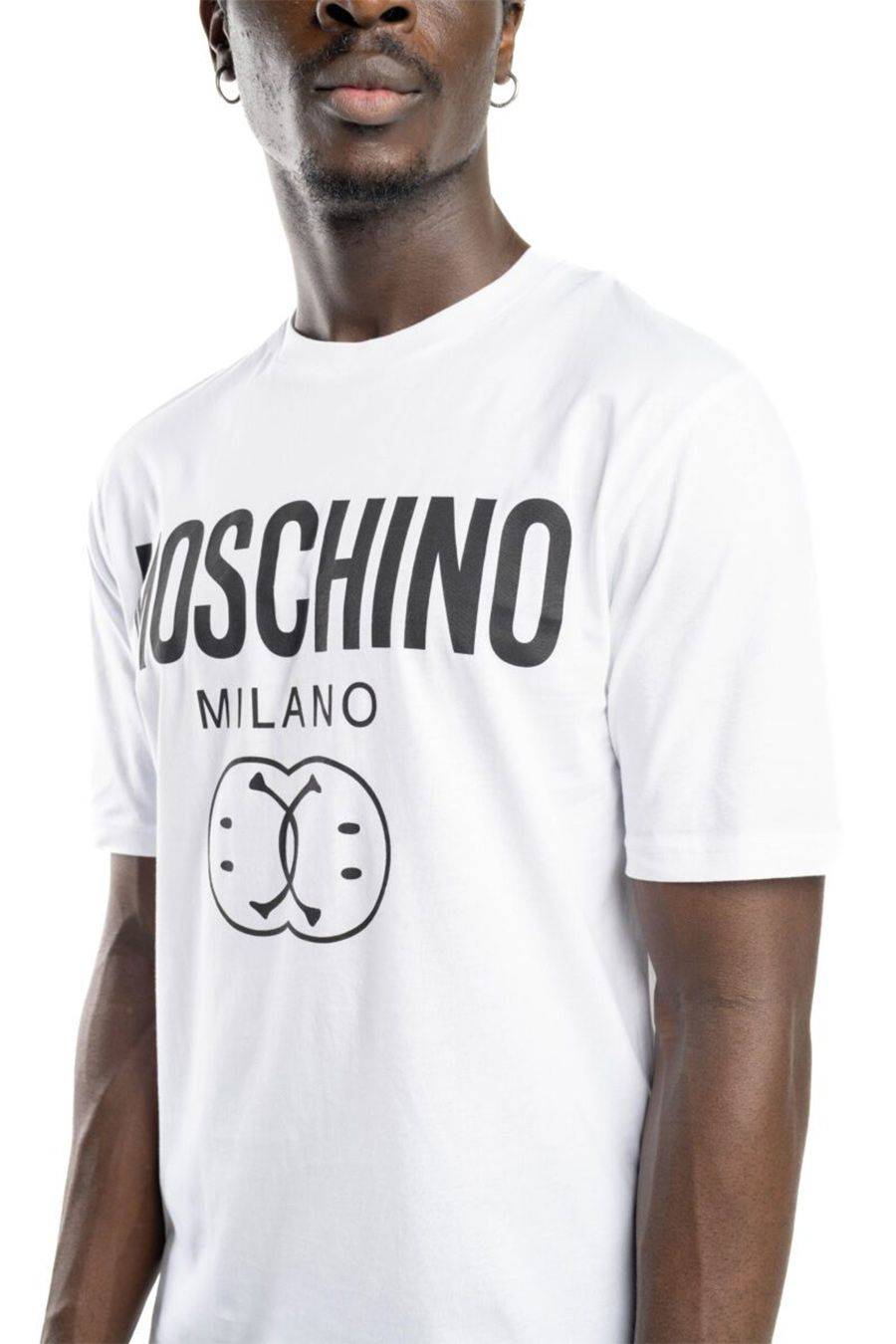 MOSCHINO  T-Shirt Moschino Bianca Uomo in Cotone 100% J0725 Offerta San Valentino