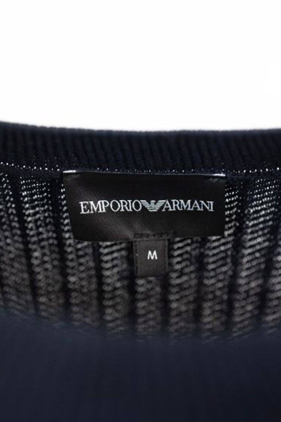 EMPORIO ARMANI  Maglione di Cotone Azzurro Cielo Emporio Armani Uomo Vendita calda