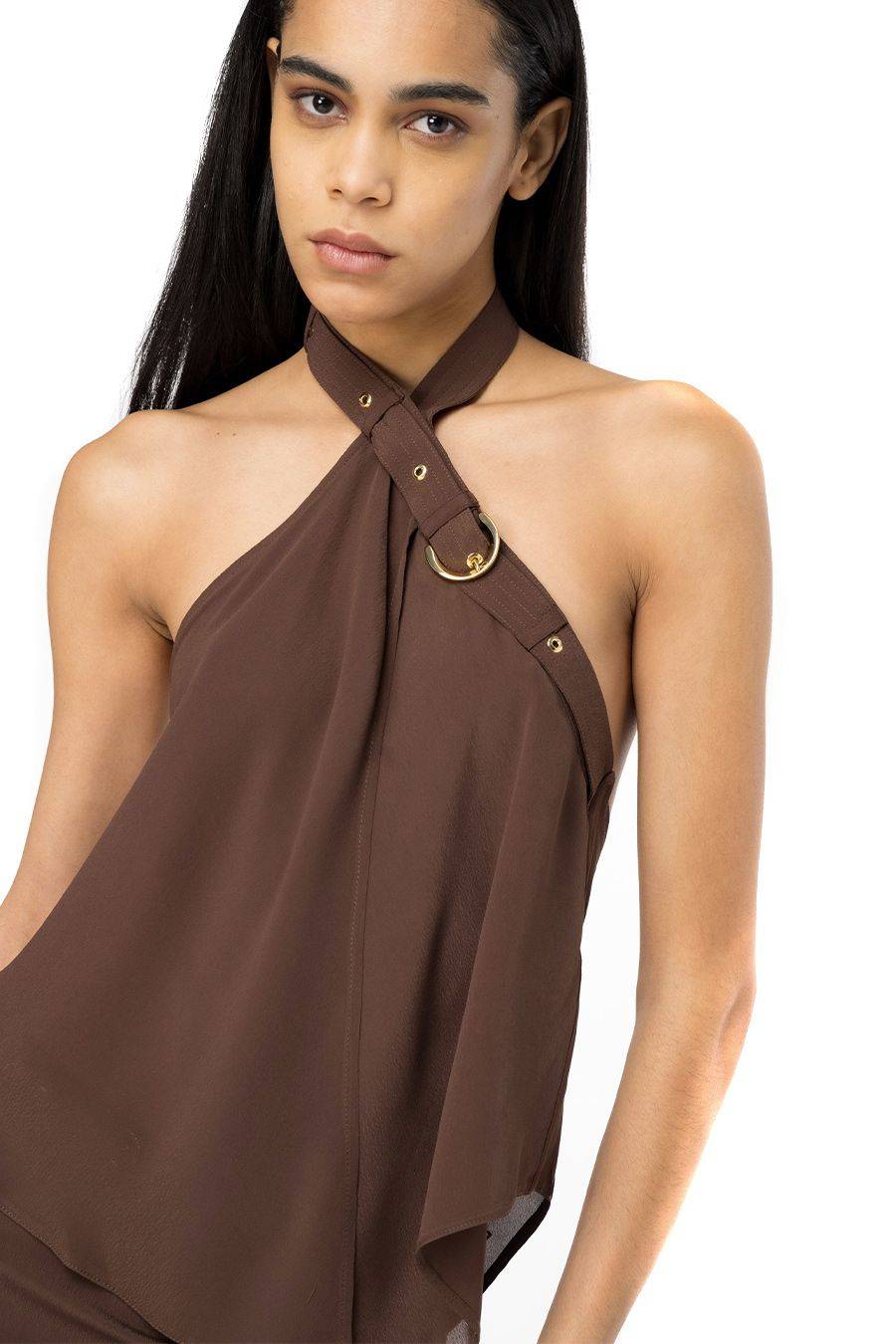 PINKO  Top Donna PINKO in Viscosa Marrone Offerta migliore