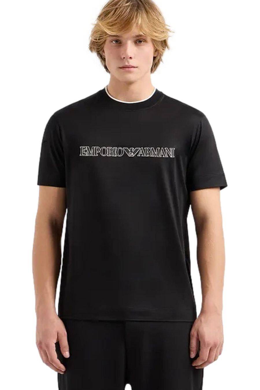 EMPORIO ARMANI  T-Shirt Emporio Armani Nera in Cotone Uomo 3D1TD4 Offerte esclusive
