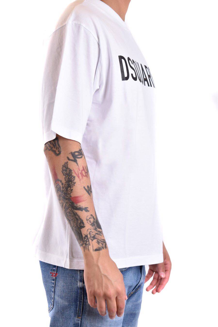 DSQUARED2  T-Shirt Uomo DSQUARED2 Cotone Bianco Lightning offer