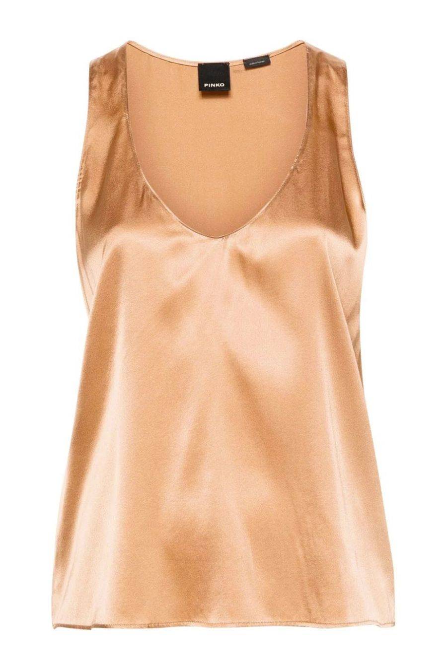 PINKO  Top Donna PINKO in Misto Seta Marrone - 103028A1RIL44 Nuovi prodotti