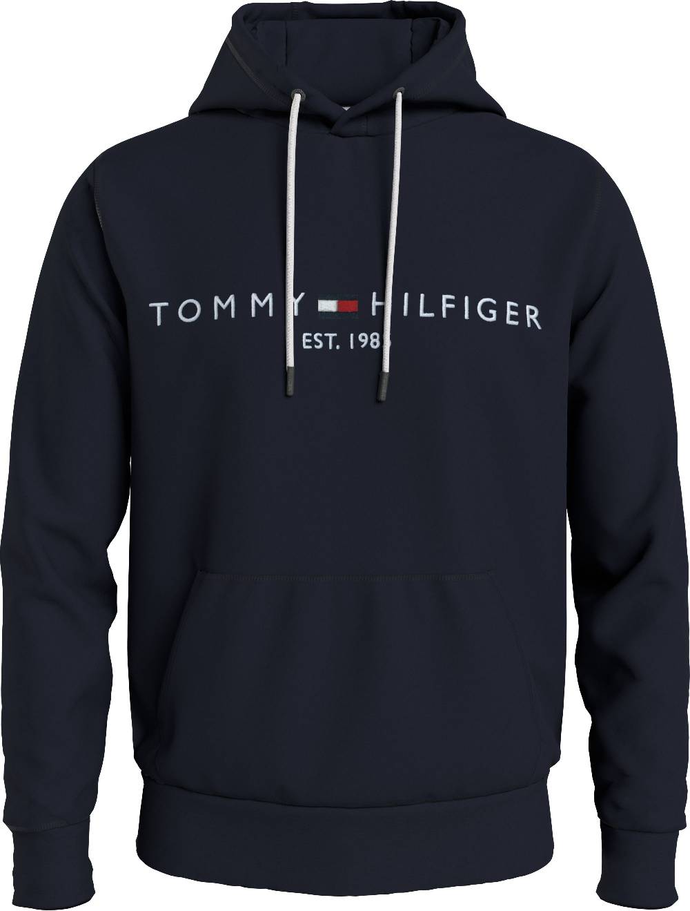 TOMMY HILFIGER Felpa con Cappuccio Blu in Cotone Biologico Tommy Hilfiger Uomo