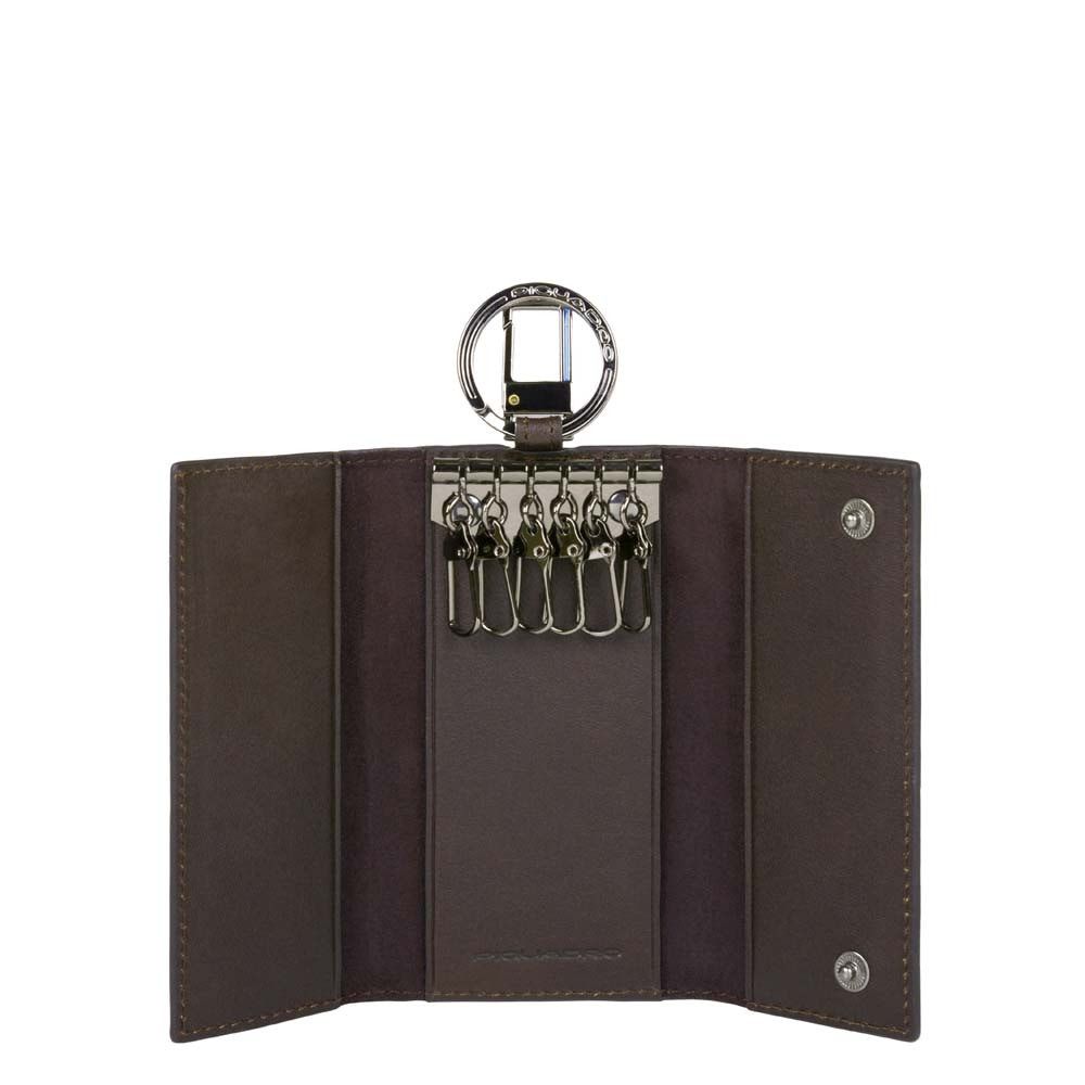 PIQUADRO  Portachiavi in Pelle Piquadro - Accessorio Unisex Marrone Comprane uno, ottenene uno gratis