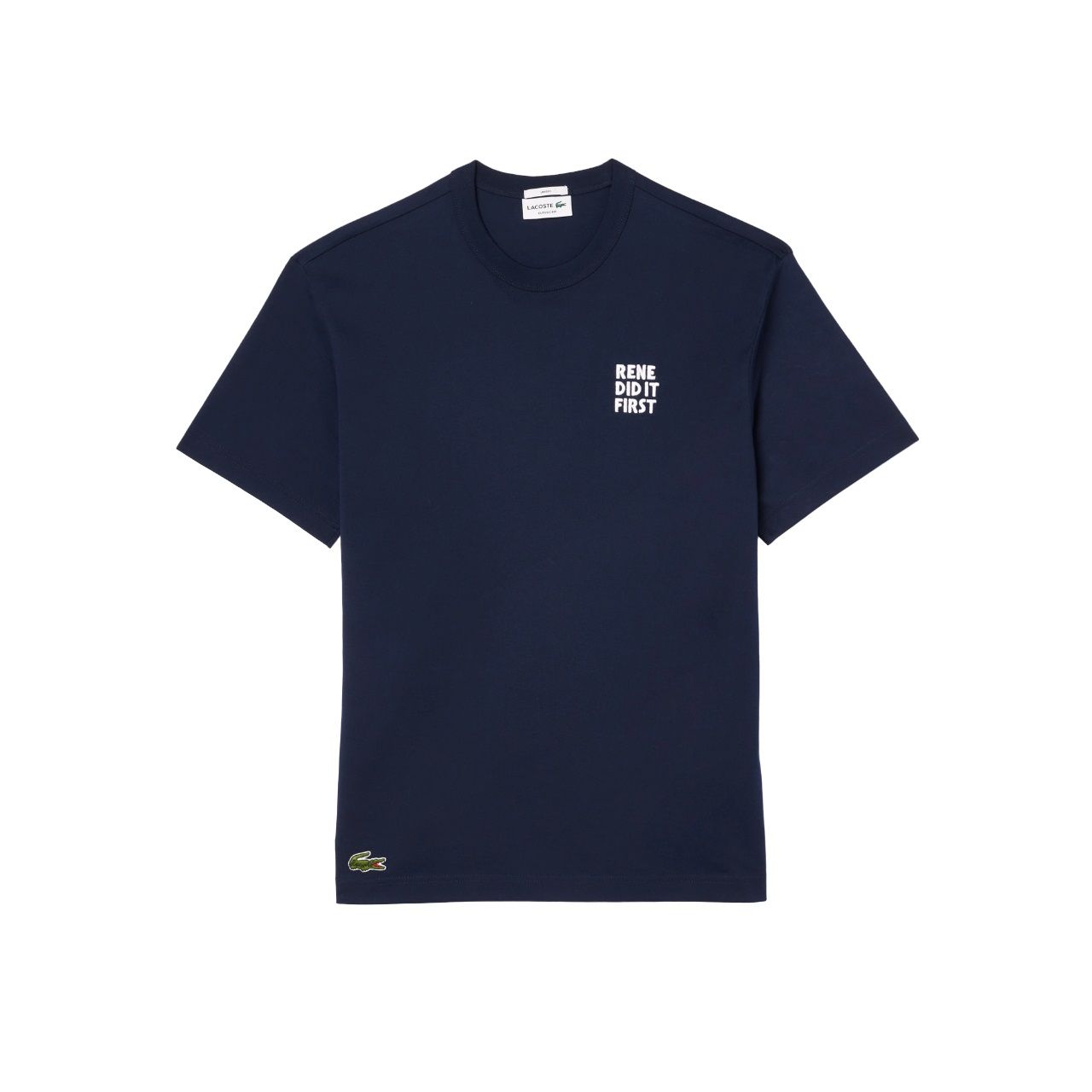 LACOSTE  T-Shirt Lacoste Blu in Cotone da Uomo