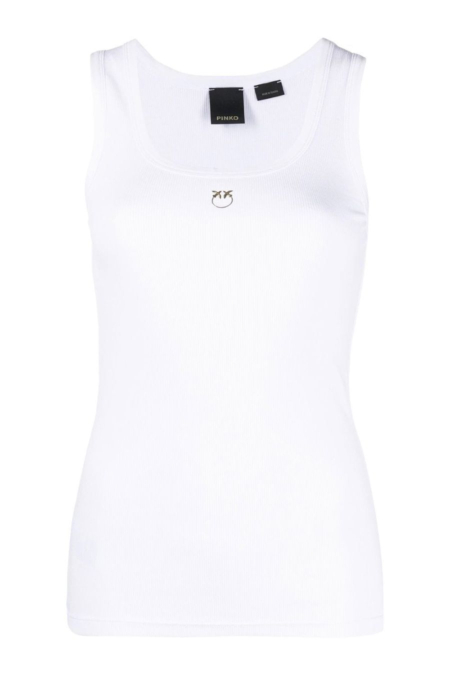 PINKO  Maglia PINKO in Cotone Elasticizzato Bianco - Top Donna Promozione temporanea