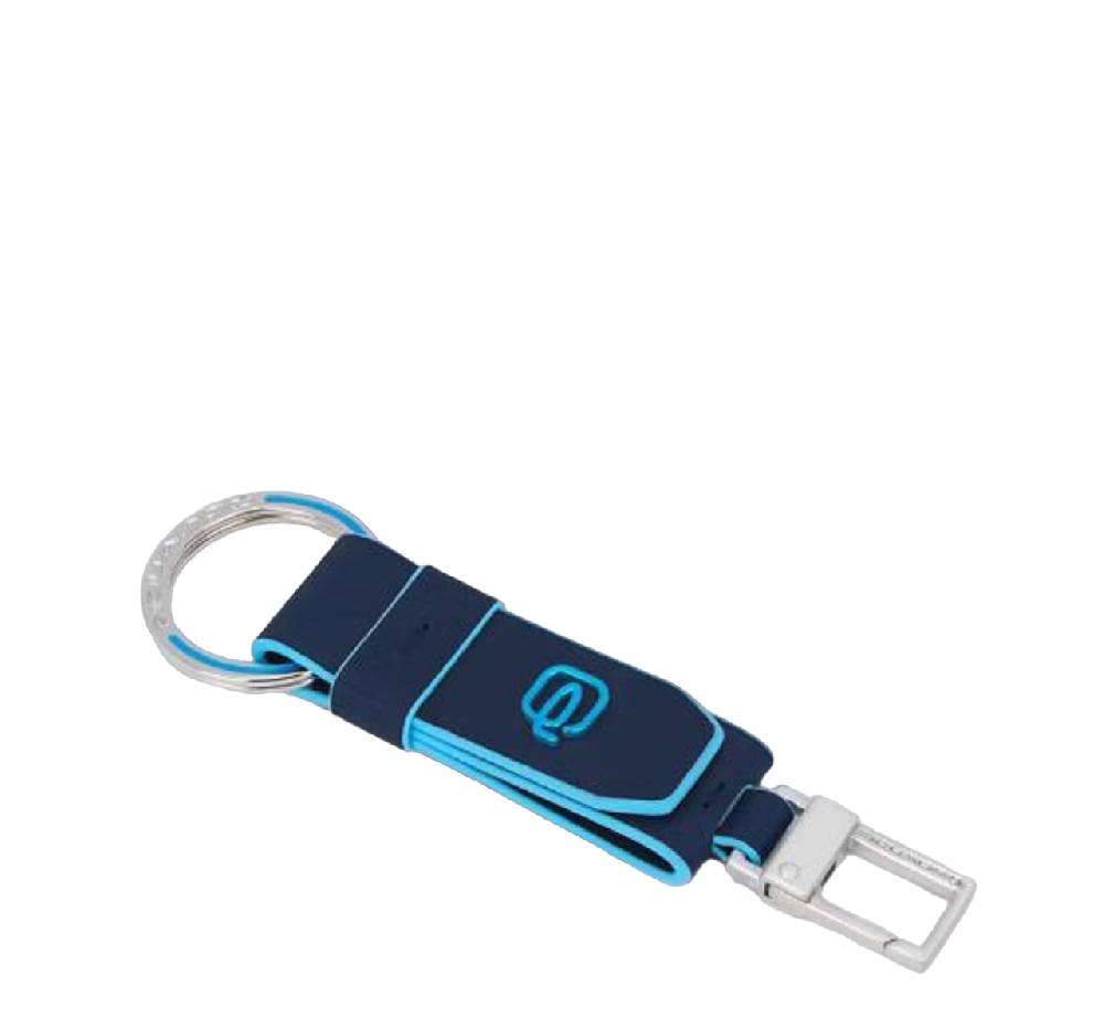 PIQUADRO  Portachiavi in Pelle Blu Piquadro - Elegante Portachiavi da Uomo Fino al 60% di sconto