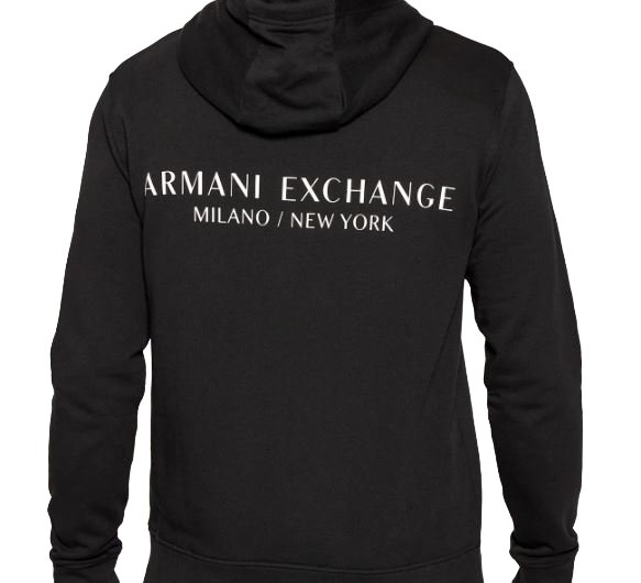 ARMANI EXCHANGE  Felpa Nera in Cotone Misto Armani Exchange Uomo Only for today