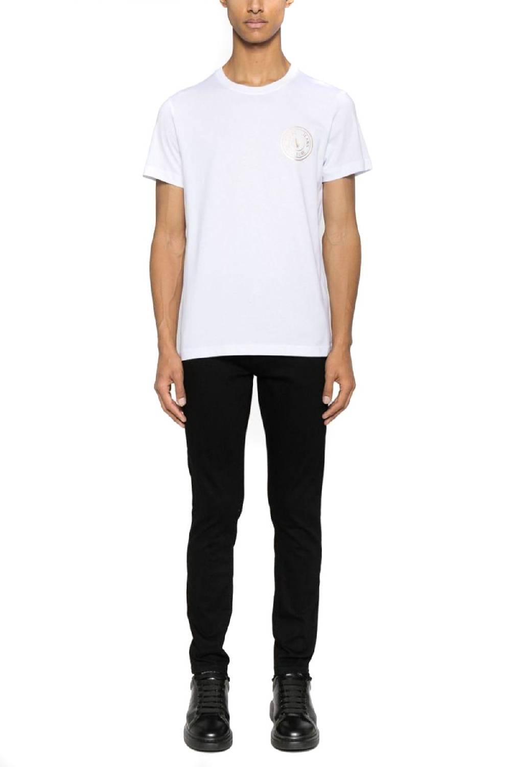 VERSACE JEANS COUTURE  T-Shirt Uomo Cotone Bianco Versace Jeans Couture Officina