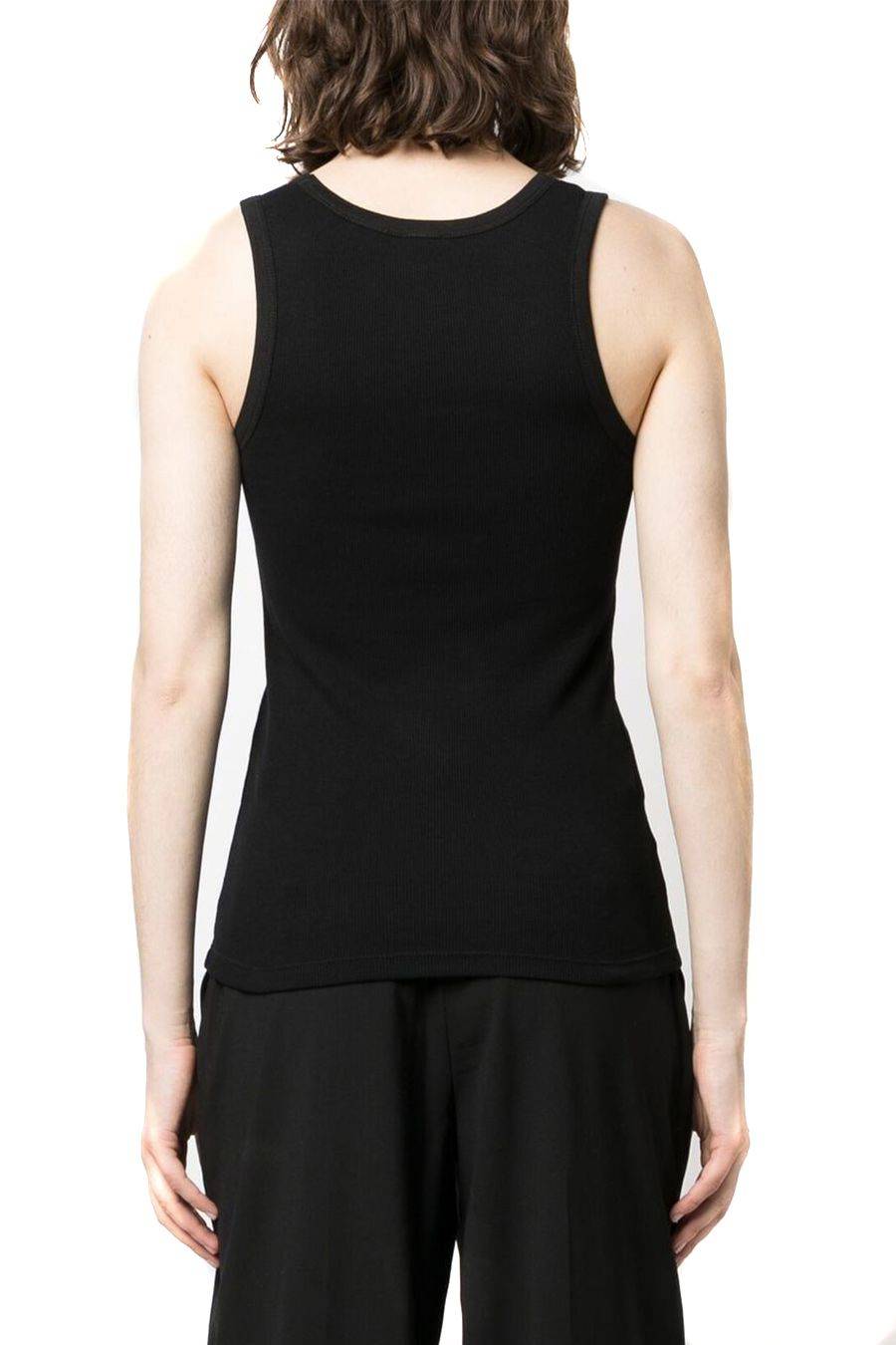 PINKO  Top Elasticizzato in Cotone Nero PINKO Donna Nuovo