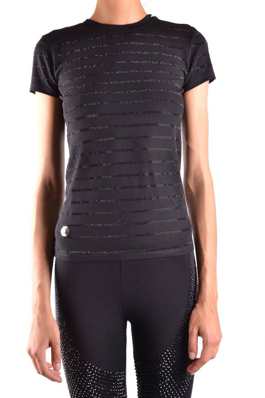 PHILIPP PLEIN T-shirt Nera in Cotone Elasticizzato Philipp Plein Donna