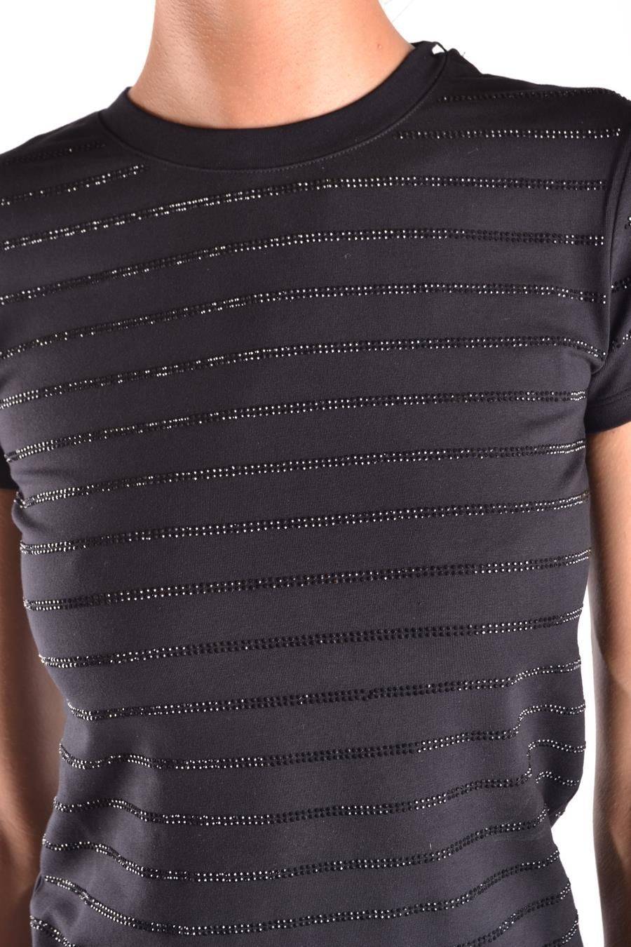 PHILIPP PLEIN  T-shirt Nera in Cotone Elasticizzato Philipp Plein Donna Spedizione Gratuita