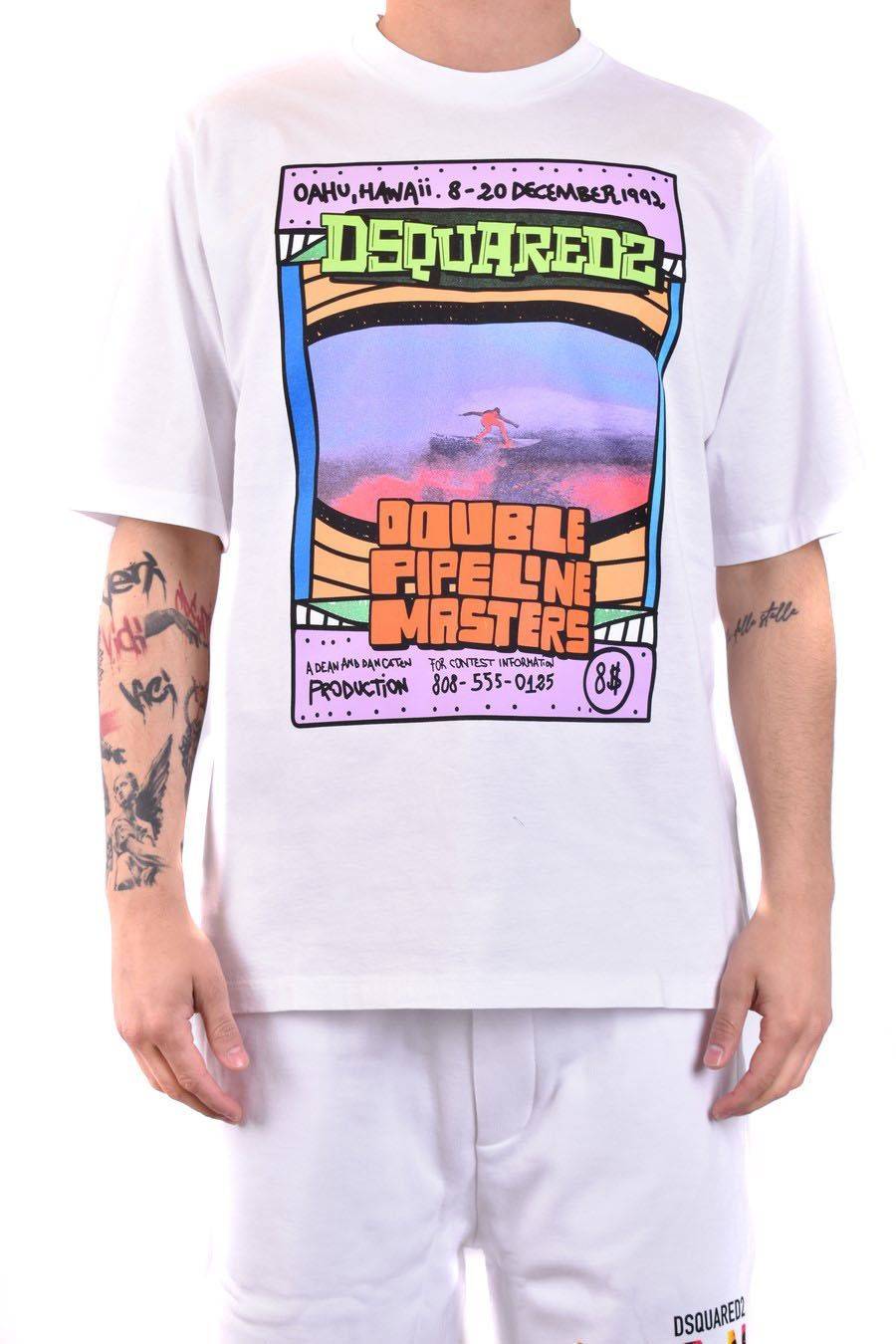DSQUARED2  T-Shirt Uomo in Cotone Bianco DSQUARED2 Soddisfazione Garantita