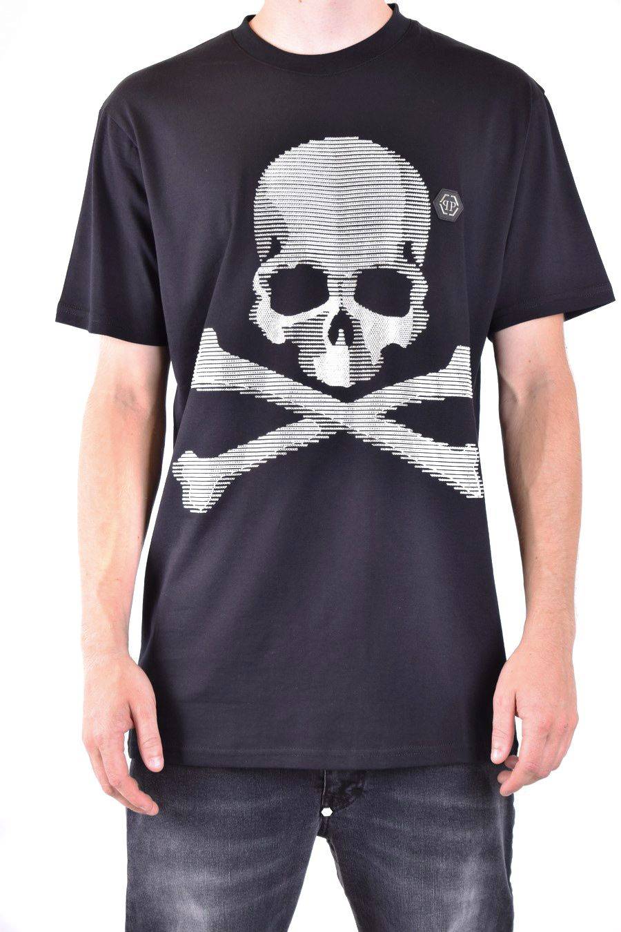 PHILIPP PLEIN  T-Shirt Nera in Cotone Philipp Plein Uomo Acquista Ora