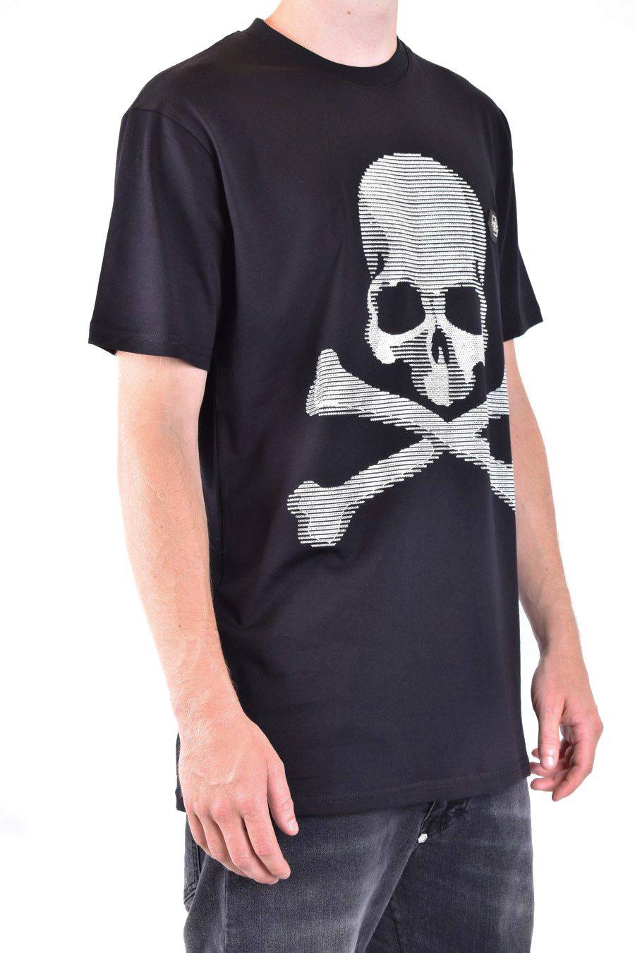 PHILIPP PLEIN  T-Shirt Nera in Cotone Philipp Plein Uomo Acquista Ora
