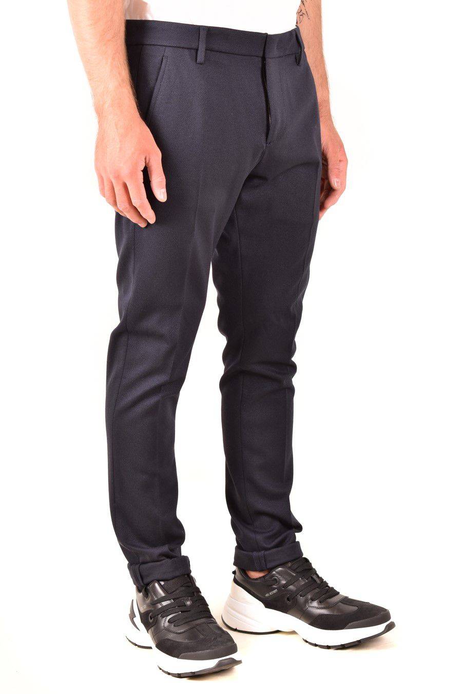 DONDUP  Pantaloni Uomo DONDUP Azzurro in Tessuto Elasticizzato Presa