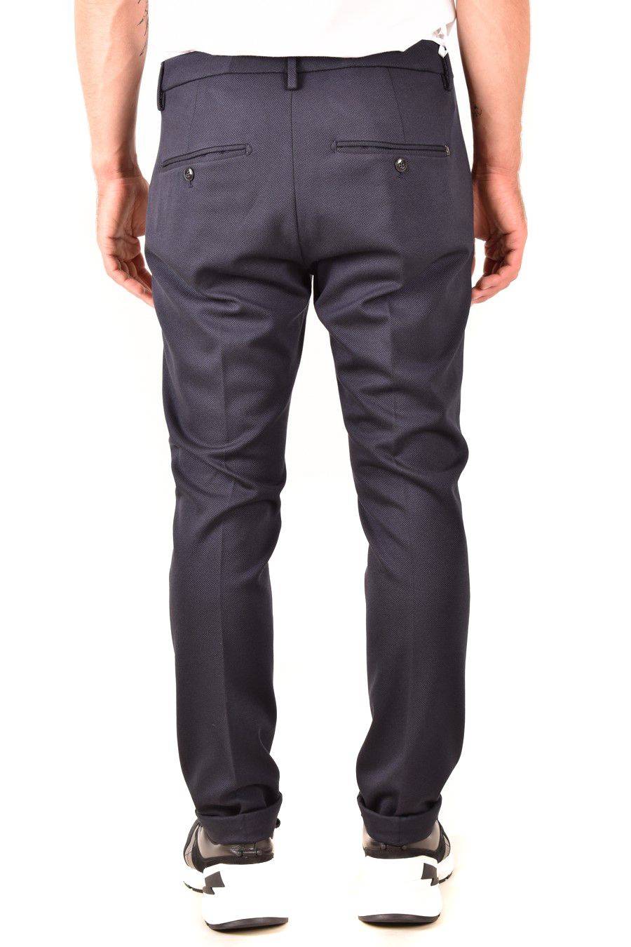 DONDUP  Pantaloni Uomo DONDUP Azzurro in Tessuto Elasticizzato Presa