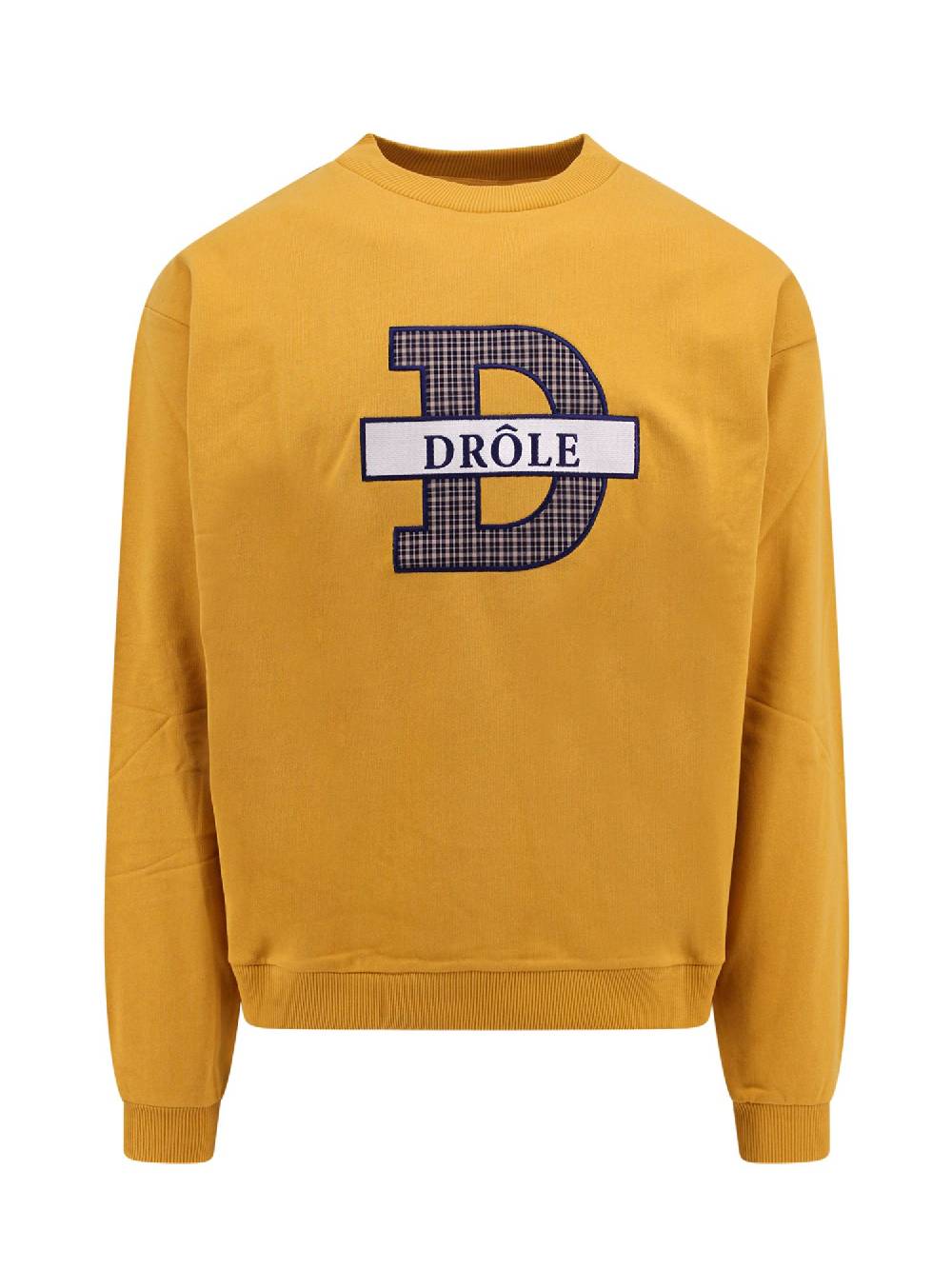 DRÔLE DE MONSIEUR Felpa Gialla in Cotone con Monogramma DRÔLE DE MONSIEUR