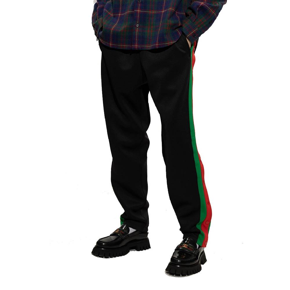 GUCCI  Pantaloni Sportivi GUCCI Neri in Neoprene con Righe per Uomo Negozio