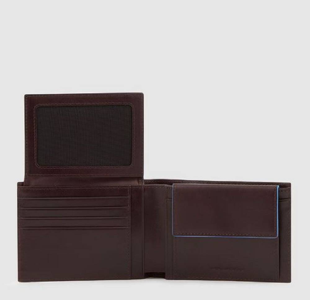 PIQUADRO  Portafoglio Piquadro Uomo in Pelle Marrone Scuro RFID Negozio online di fabbrica