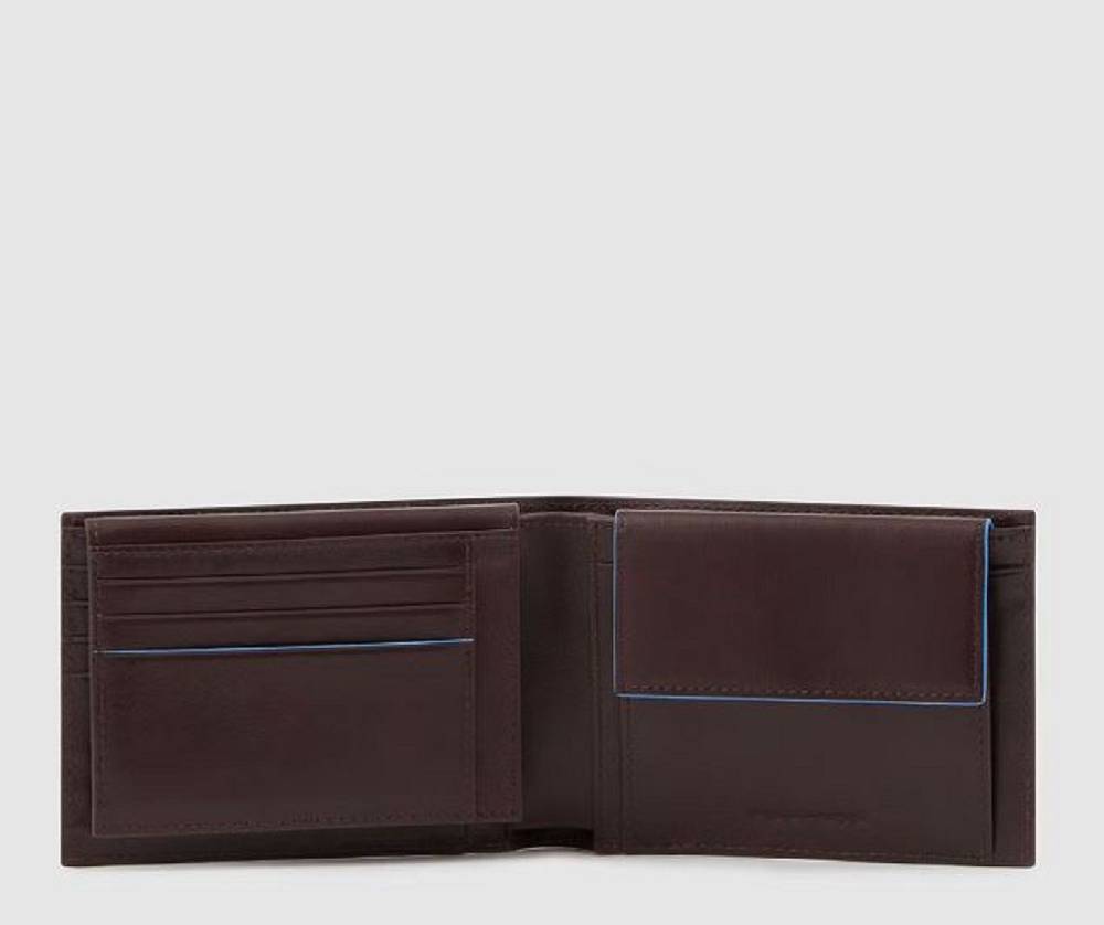 PIQUADRO  Portafoglio Piquadro Uomo in Pelle Marrone Scuro RFID Negozio online di fabbrica
