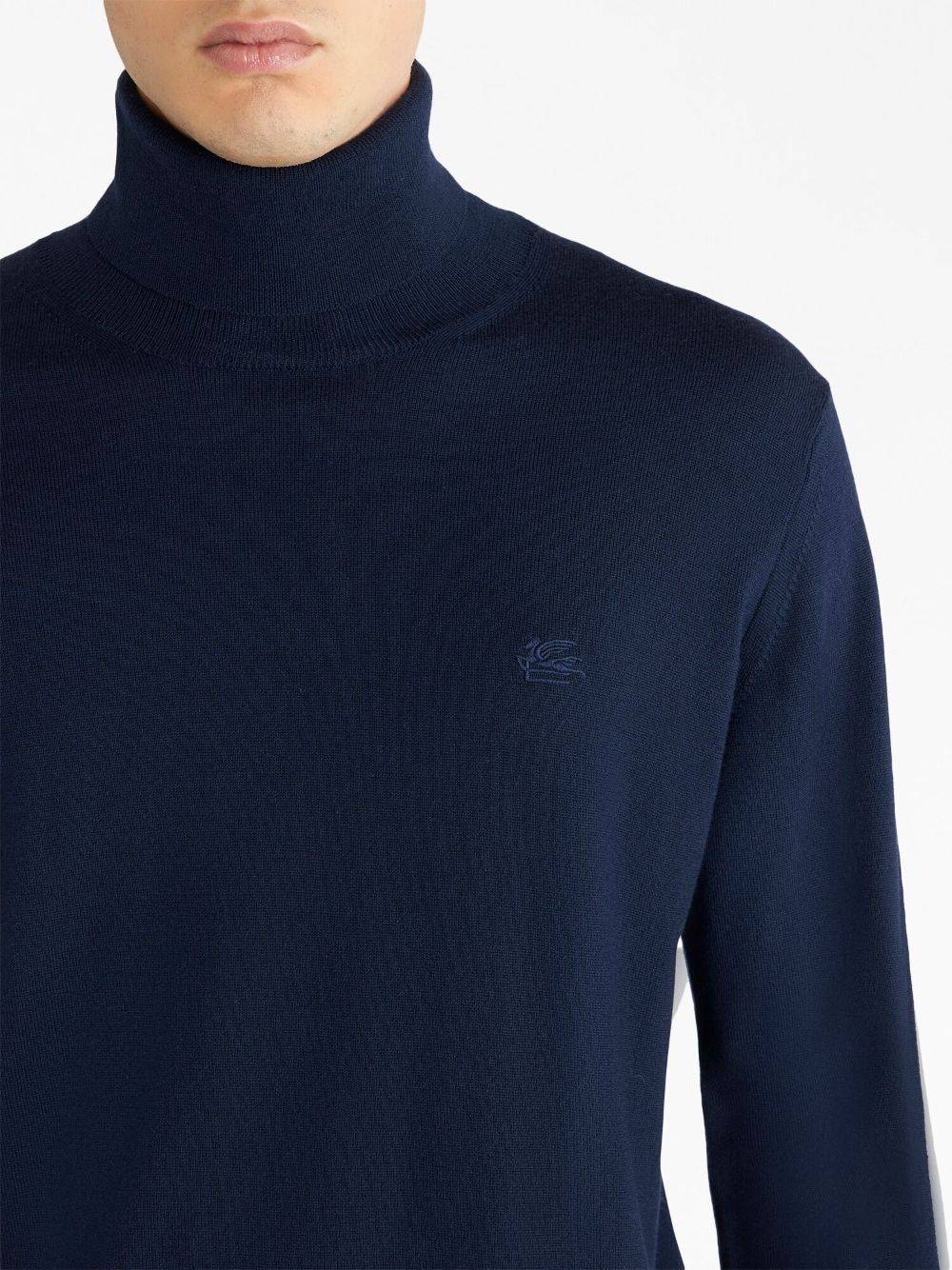ETRO  Maglione Dolcevita Blu ETRO Uomo 100% Lana Vergine Grande vendita
