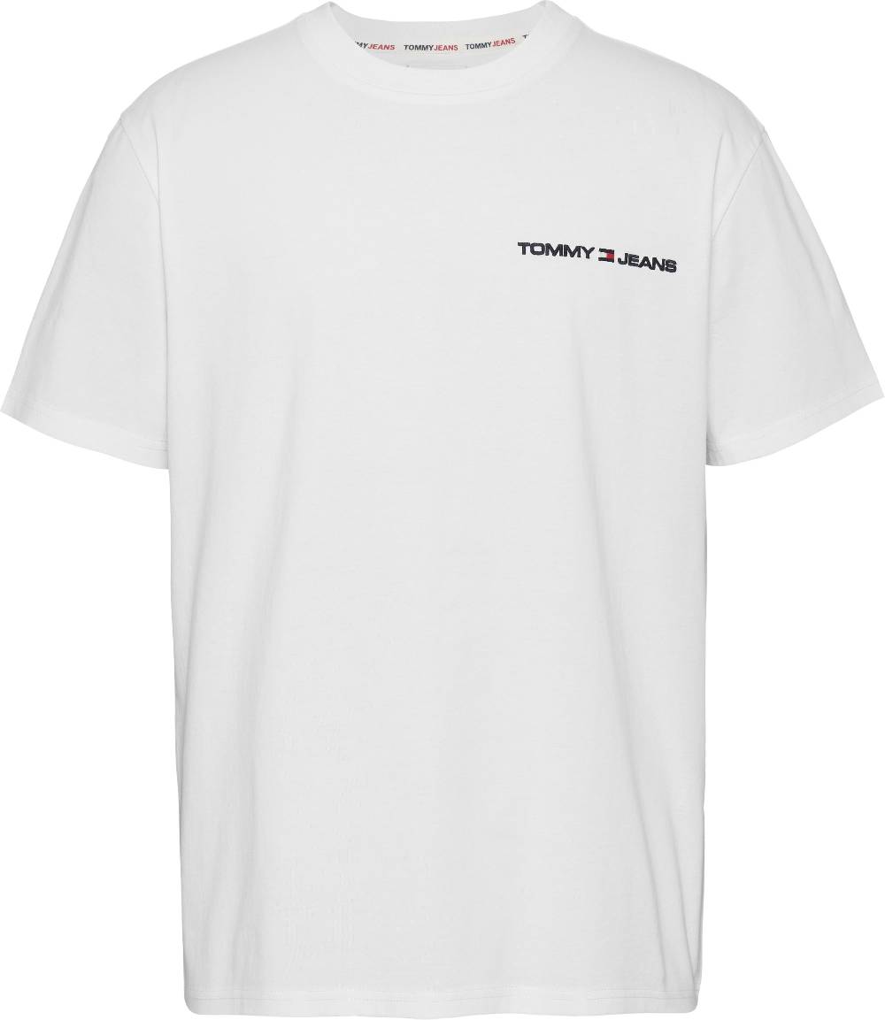 TOMMY JEANS  T-Shirt da Uomo Tommy Jeans Bianca in Cotone con Girocollo Vendite stagionali