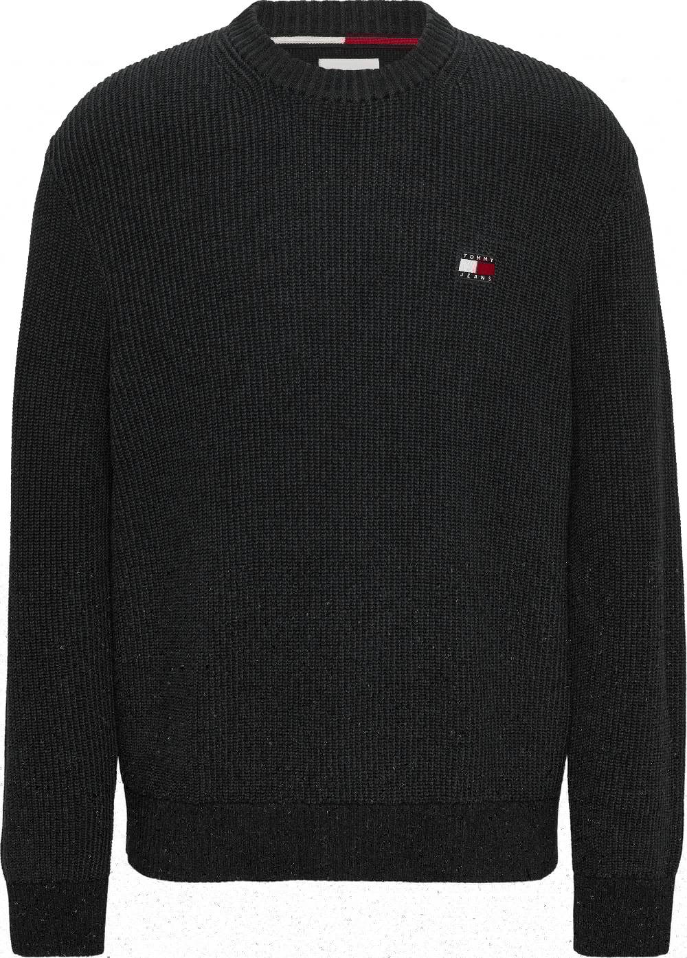 TOMMY JEANS  Felpa Uomo in Cotone Biologico Nera Tommy Jeans Black Friday