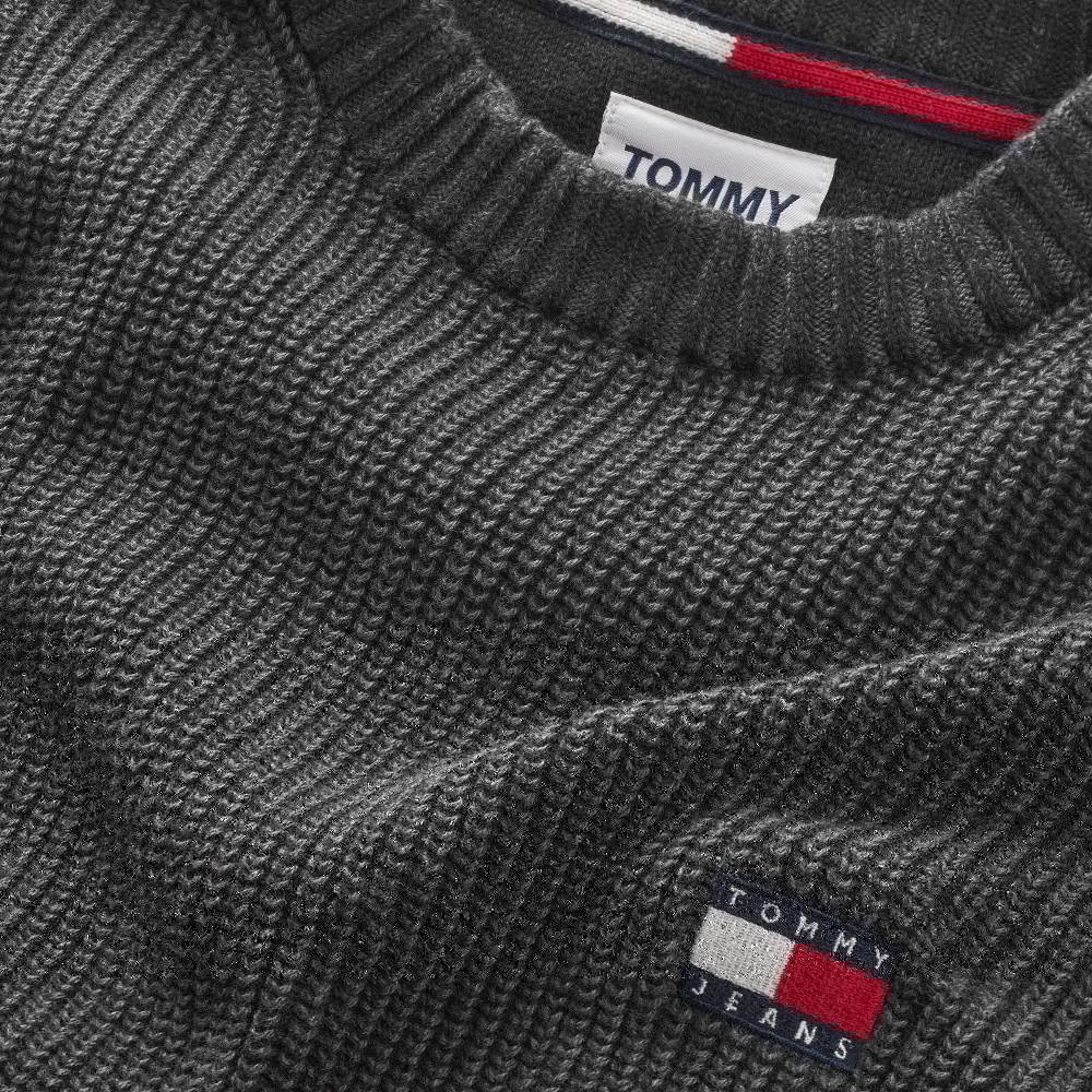 TOMMY JEANS  Felpa Uomo in Cotone Biologico Nera Tommy Jeans Black Friday