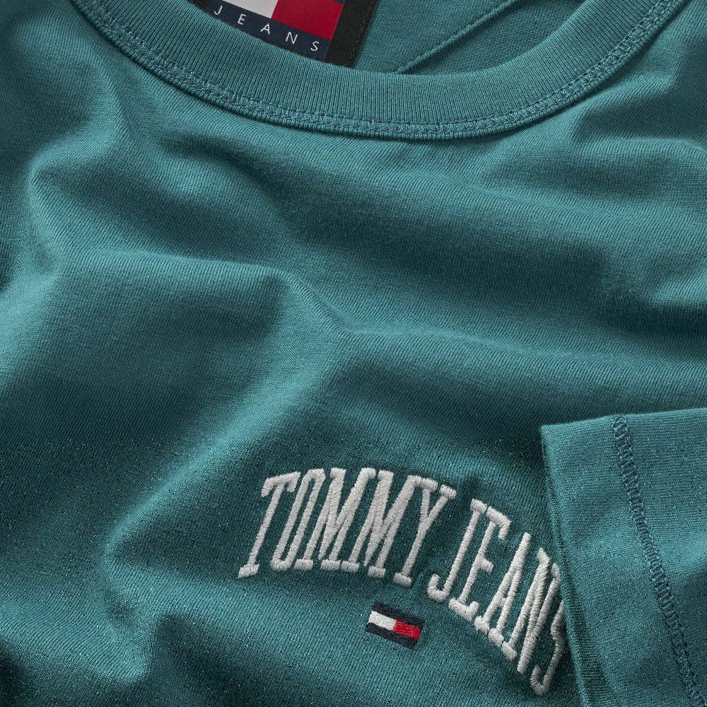TOMMY JEANS  T-Shirt Cotone Verde Slim Fit Tommy Jeans Offerta San Valentino