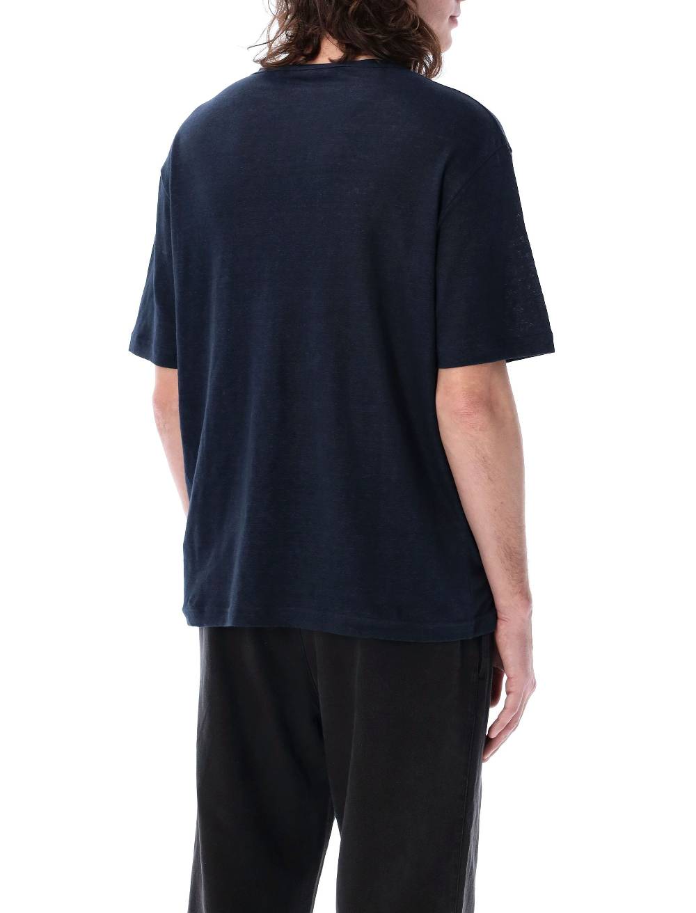 PALM ANGELS KIDS  T-Shirt Logo in Lino Nero Uomo Palm Angels Offerte stagionali