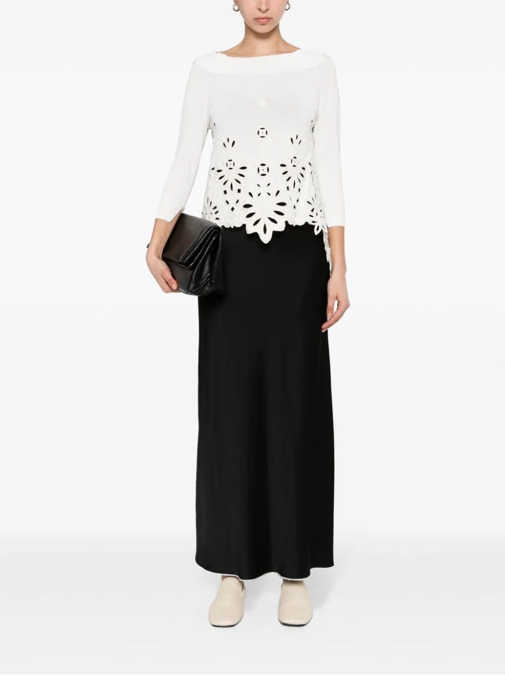 ERMANNO SCERVINO  Maglione Bianco Scollo a Barca Ermanno Scervino Fino al 50% di sconto