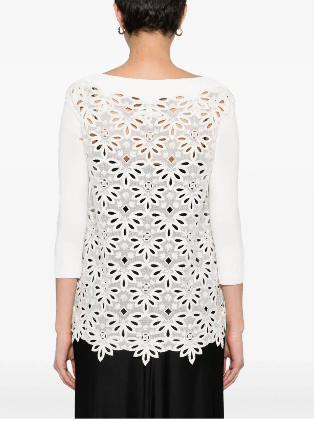 ERMANNO SCERVINO  Maglione Bianco Scollo a Barca Ermanno Scervino Fino al 50% di sconto