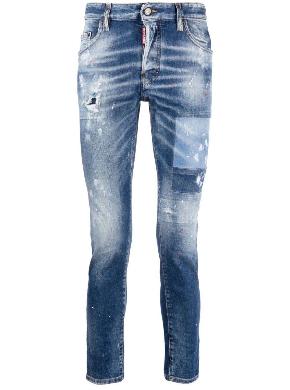 DSQUARED2  Pantaloni Uomo Cotone 5 Tasche Azzurro Chiaro DSQUARED2