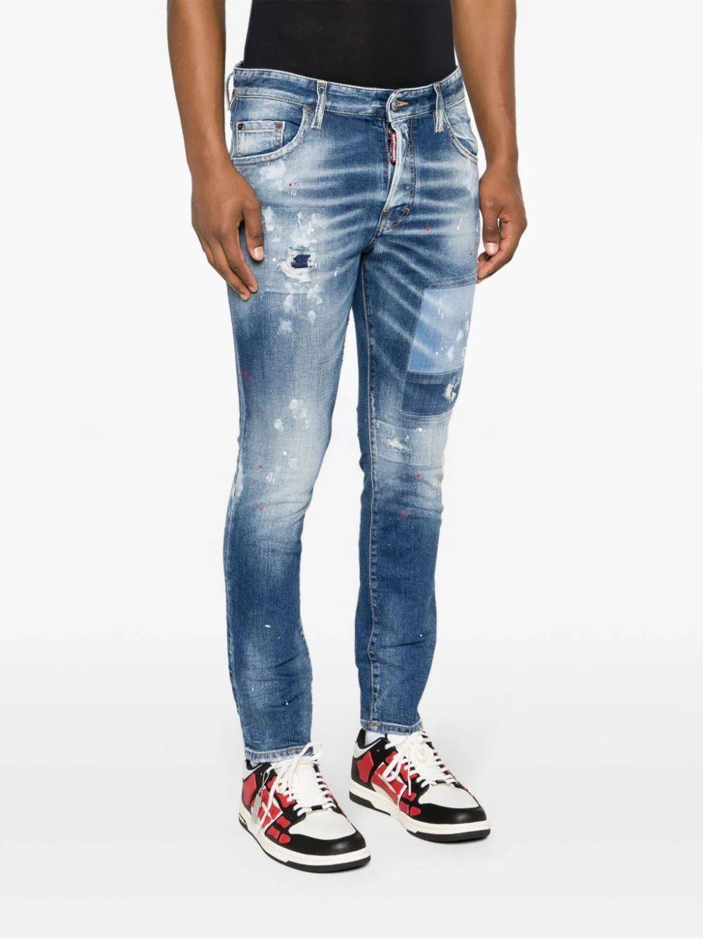 DSQUARED2  Pantaloni Uomo Cotone 5 Tasche Azzurro Chiaro DSQUARED2 Fino al 60% di sconto